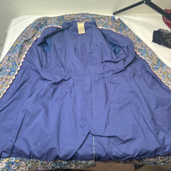 Anthropologie Elevenses Galjevica Floral Trench Coat Belted Mid Length Multi 0 - Picture 11 of 12